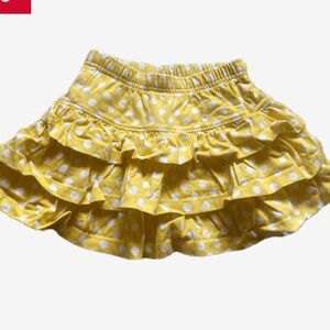 Hanna Anderson yellow polka dot skirt with built in shorts